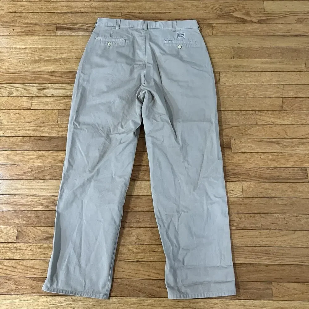VTG Polo Ralph Lauren Andrew Style Pant Khaki Pleated Chino Dress Pants 34x30